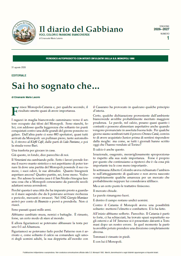Copertina di Numero 1 de Il diario del Gabbiano