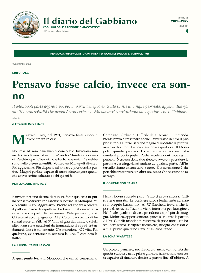 Copertina di Numero 4 de Il diario del Gabbiano