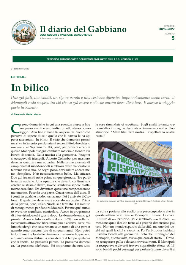 Copertina di Numero 5 de Il diario del Gabbiano